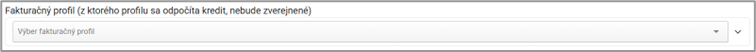 Výber fakturačného profilu